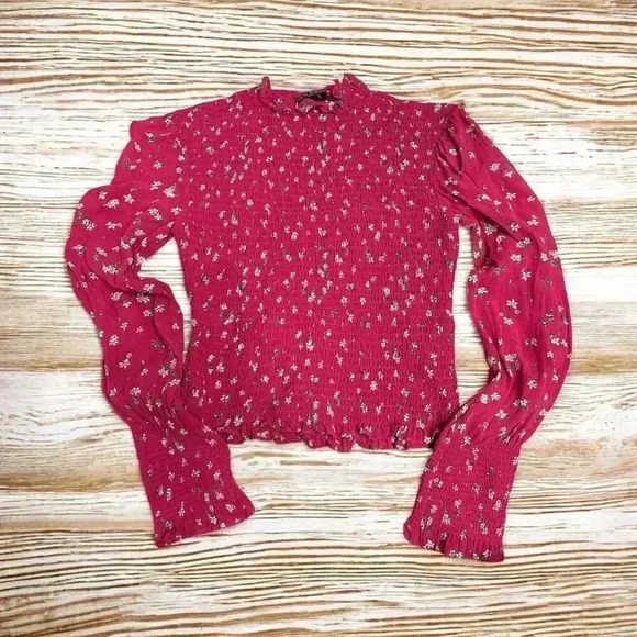 Rag & Bone Kayden Smocked Floral Blouse Size XXS - Picture 1 of 3